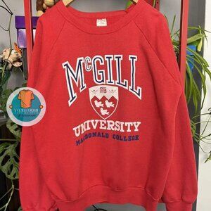 Mcgill University Crewneck Sweatshirt, Mcgill University Sweater red y2k
